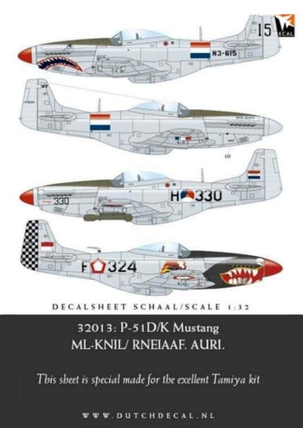 Dutch Decal 1/32 P-51D/K Mustang KNIL AURI
