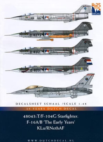 Dutch Decal 1/48 T/F 104G Starfighter F-16A/B The Early Years