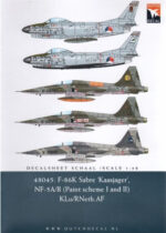 Dutch Decal 1/48 F-86K Sabre Kaasjager NF-5A/B Paint scheme I and II