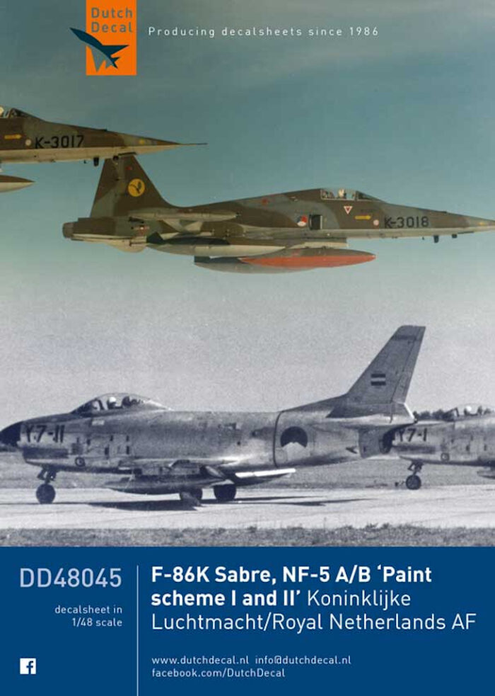 Dutch Decal 1/48 F-86K Sabre NF-5 A/B Paint scheme I and II