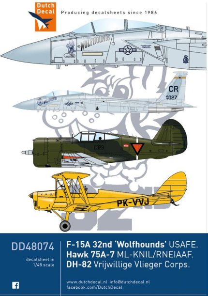 Dutch Decal 1/48 F-15A Wolfhounds USAFE Hawk 75A DH82