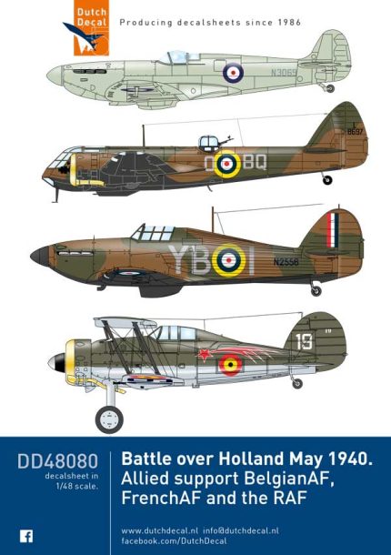 Dutch Decal 1/48 Battle over Holland May 1940 Allied support