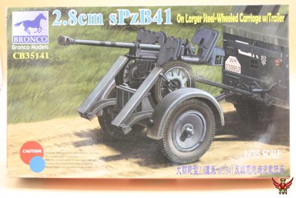 Bronco Models 1/35 28mm sPzB41 on larger steel-wheeled carriage w/trailer