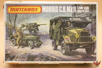 Matchbox 1/76 Morris C8 MkII and 17Pdr Gun and Willys Jeep