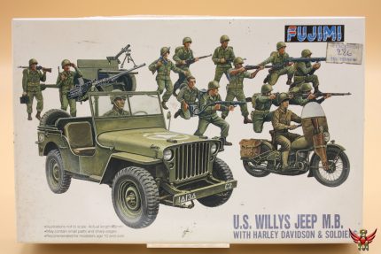 Fujimi 1/76 US Willys Jeep MB with Harley Davidson and Soldiers
