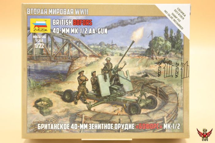 Zvezda 1/72 British Bofors 40mm Mk 1/2 AA-Gun with Crew WWII