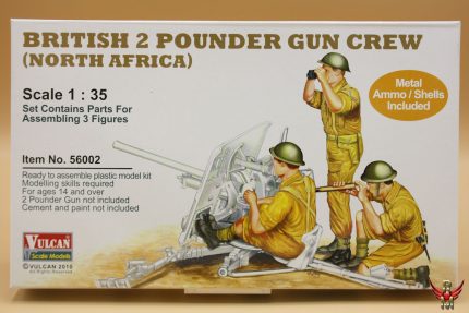 Vulcan Scale Models 1/35 British 2 Pounder Gun Crew North Africa