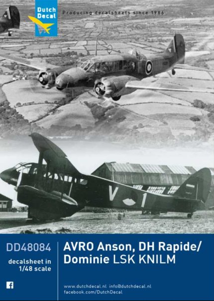Dutch Decal 1/48 Avro Anson DH Rapide Dominie LSK KNILM