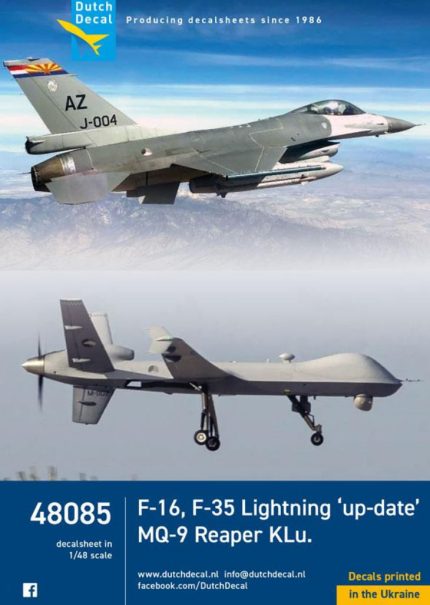 Dutch Decal 1/48 F-16 F-35 Lightning 'up-date' MQ-9 Reaper KLu