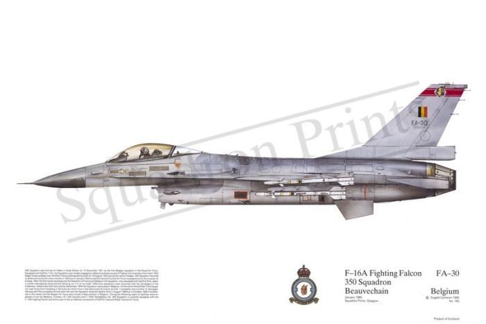 Squadron Prints F-16A Fighting Falcon Belgium