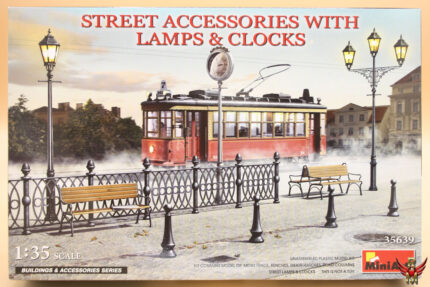 MiniArt 1/35 Street Accessories with Lamps and Clocks