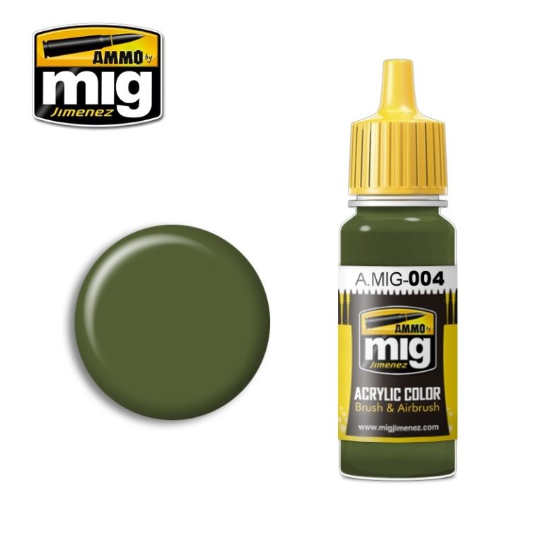 Ammo Mig 004 ACRYLIC COLOR RAL 6011 B RESEDAGREEN JAR 17ML