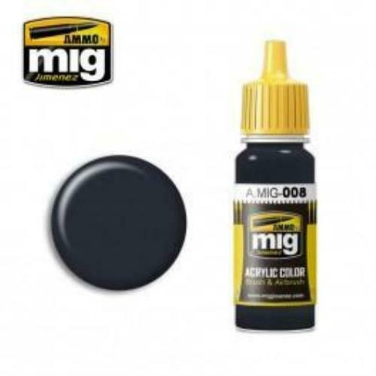 Ammo Mig 008 ACRYLIC COLOR RAL 7021 DARK GREY JAR 17ML