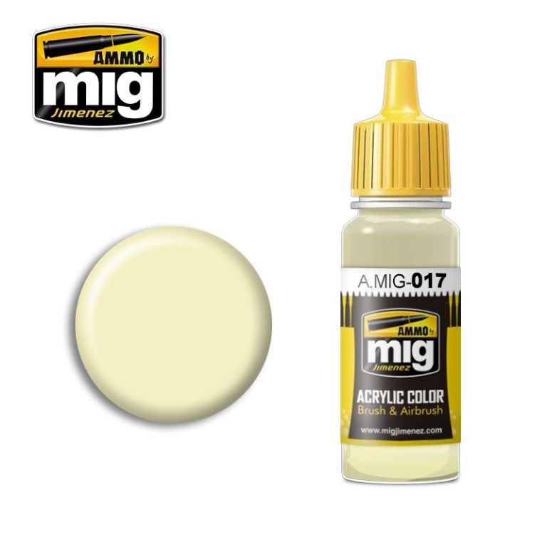 Ammo Mig 017 ACRYLIC COLOR RAL 9001 CREAM WHITE JAR 17ML