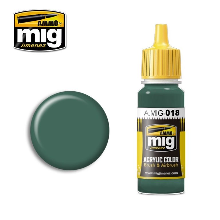 Ammo Mig 018 ACRYLIC COLOR WEAPONS SS - POLICE GREEN JAR 17ML