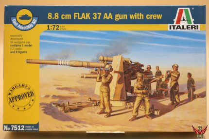 Italeri 1/72 88mm Flak 37 AA gun with crew