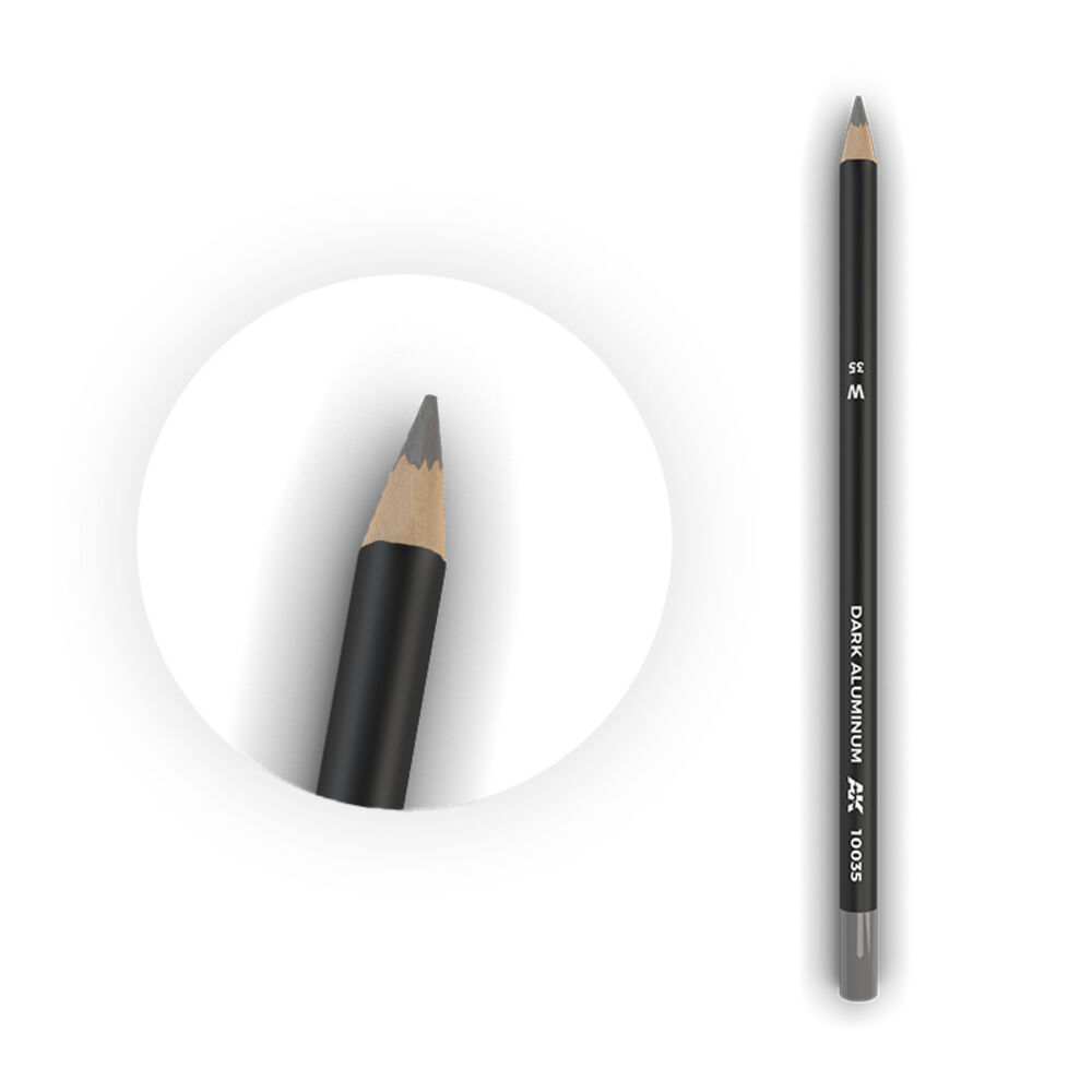 AK Interactive 10035 Watercolor Pencil Dark Aluminum