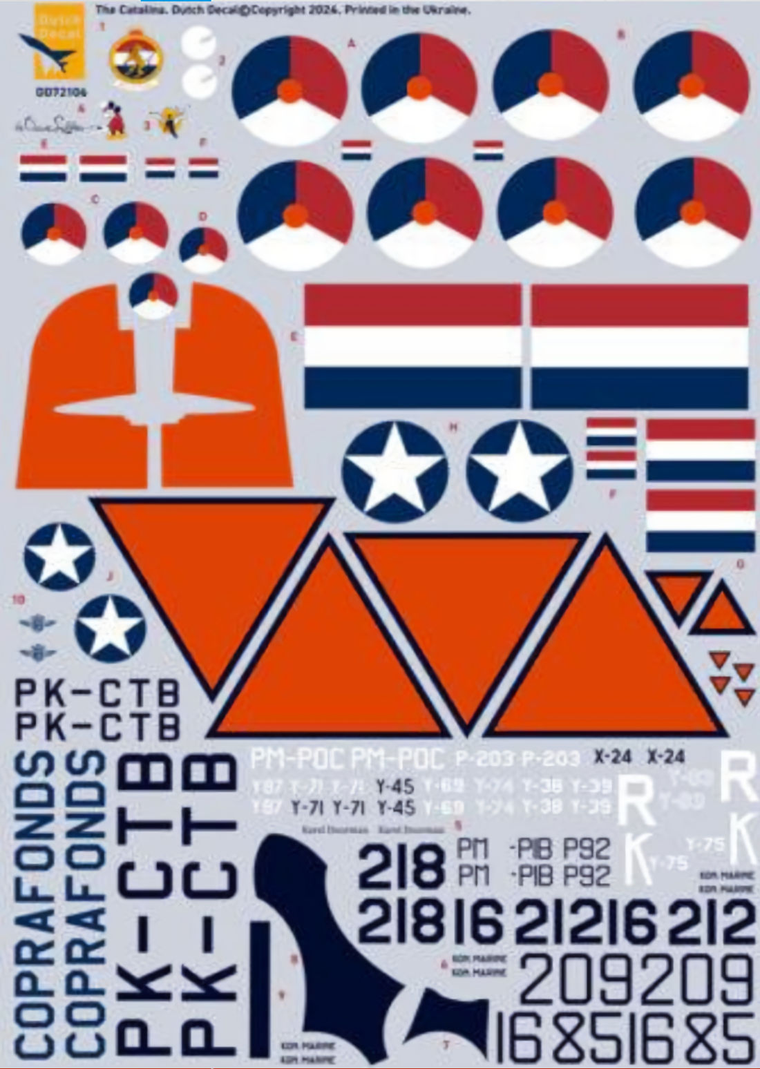 Dutch Decal 1/72 PBY-5A Marine Luchtvaartdienst Royal Neth Naval Airservice
