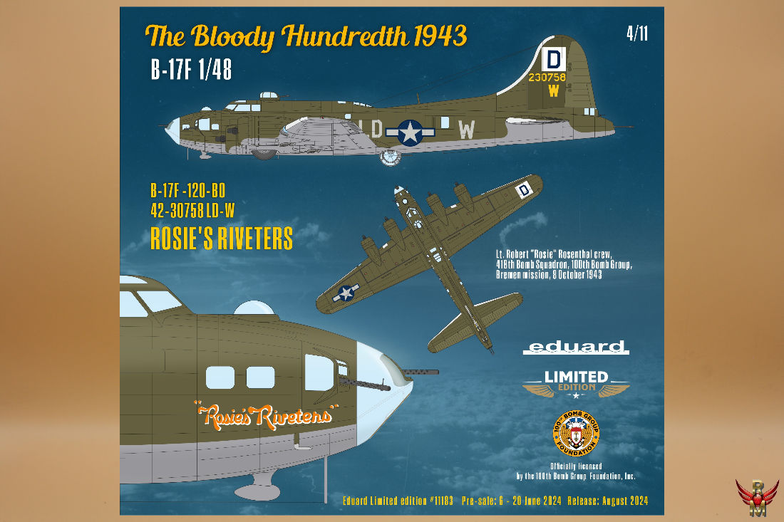 Eduard 1/48 The Bloody Hundredth 1943 B-17F Limited Edition