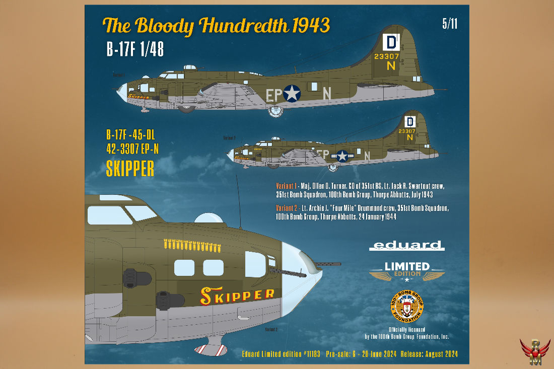 Eduard 1/48 The Bloody Hundredth 1943 B-17F Limited Edition