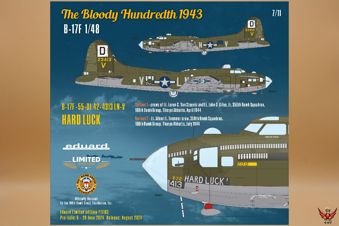 Eduard 1/48 The Bloody Hundredth 1943 B-17F Limited Edition