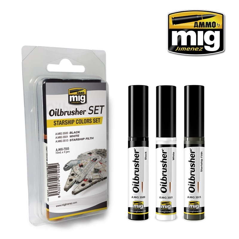 Ammo Mig 7505 OILBRUSHER SET STARSHIP COLORS 3 JARS 10 ML