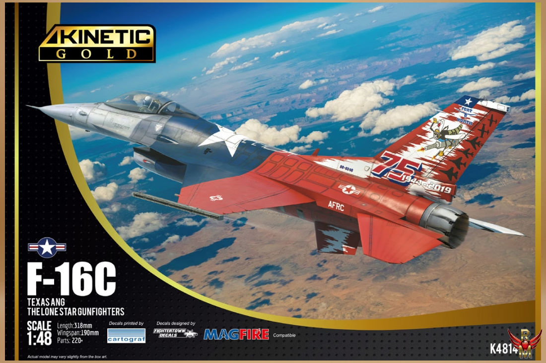 Kinetic 1/48 F-16C Texas ANG The Lone Star Gunfighters GOLD