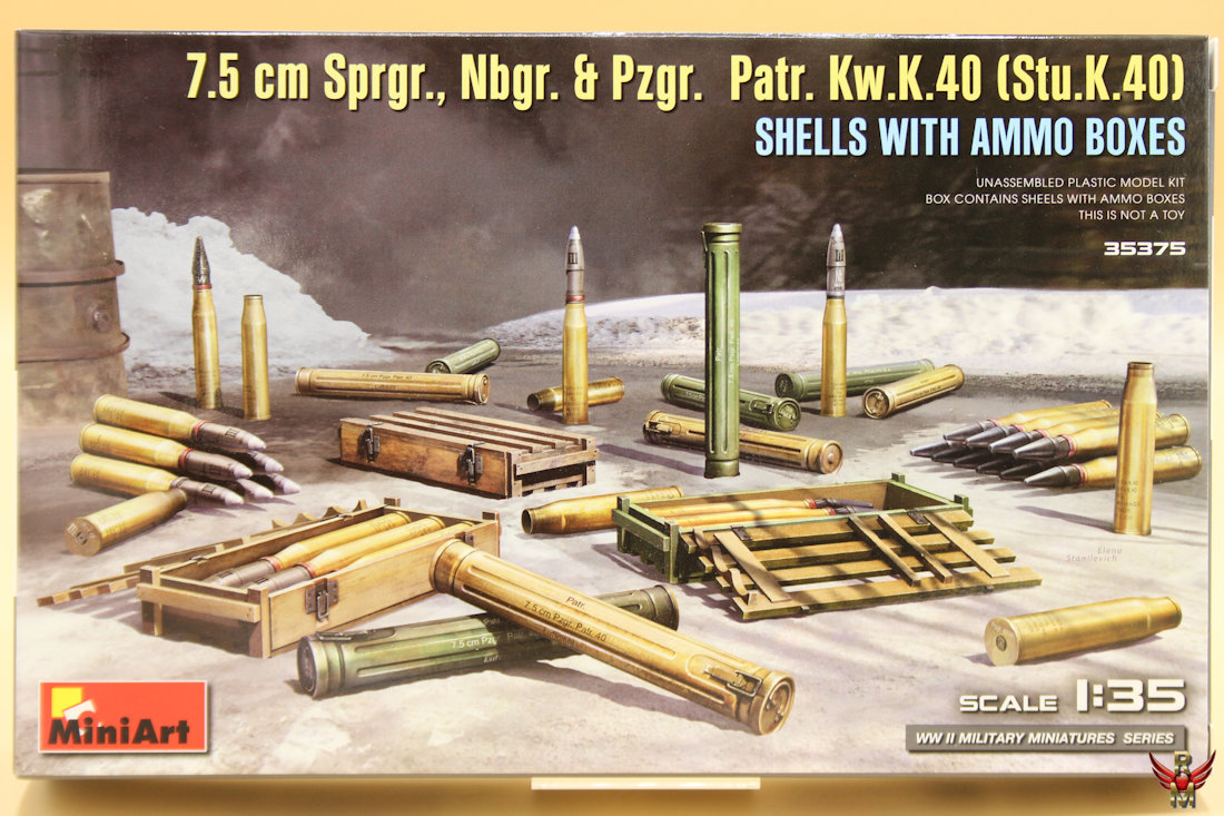 MiniArt 1/35 75mm Sprgr-Nbgr and Pzgr Patr Kw K 40 (StuK40)