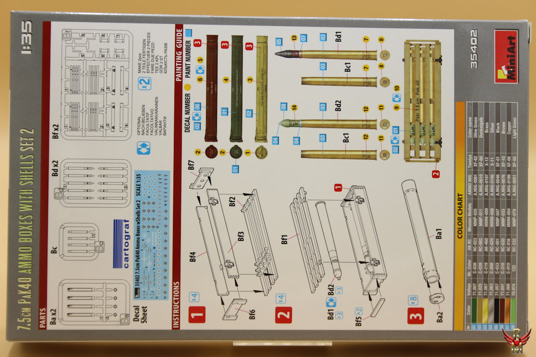 MiniArt 1/35 75mm PaK40 Ammo Boxes with Shells Set 2