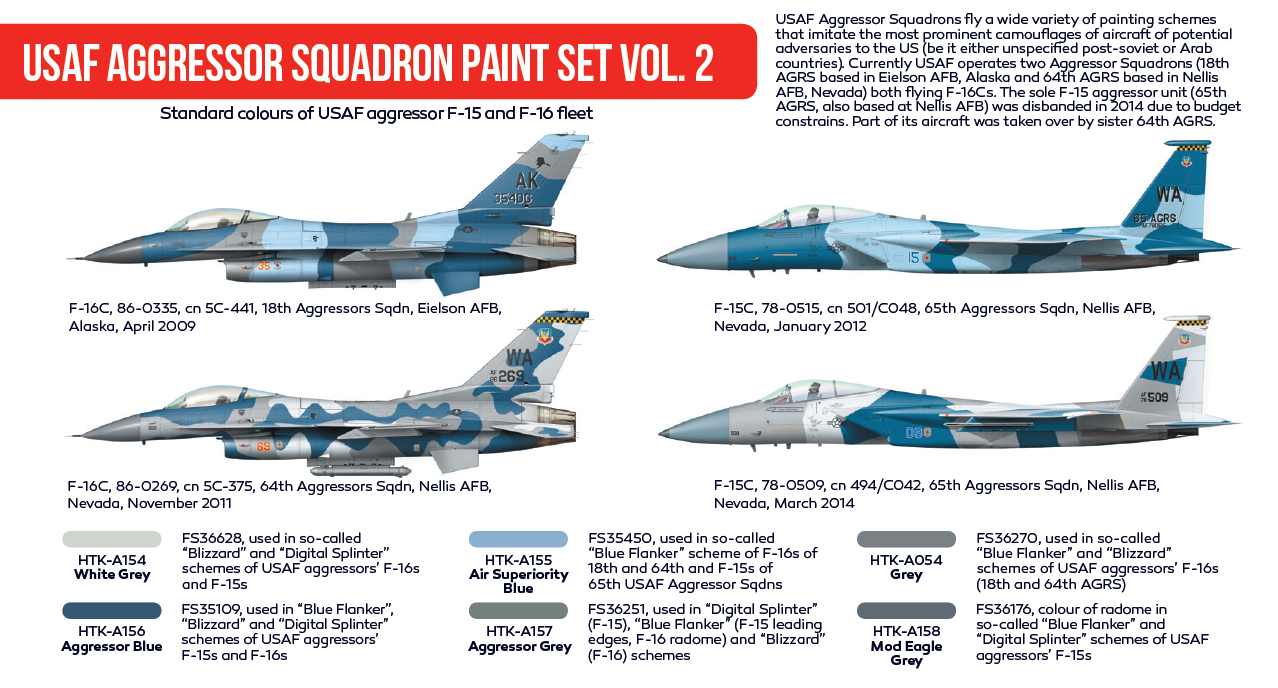 HATAKA AS30 USAF Aggressor Squadron Paint Set V
