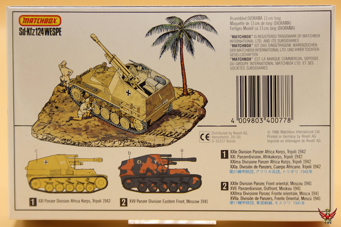 Matchbox 1/76 Sd Kfz 124 Wespe-