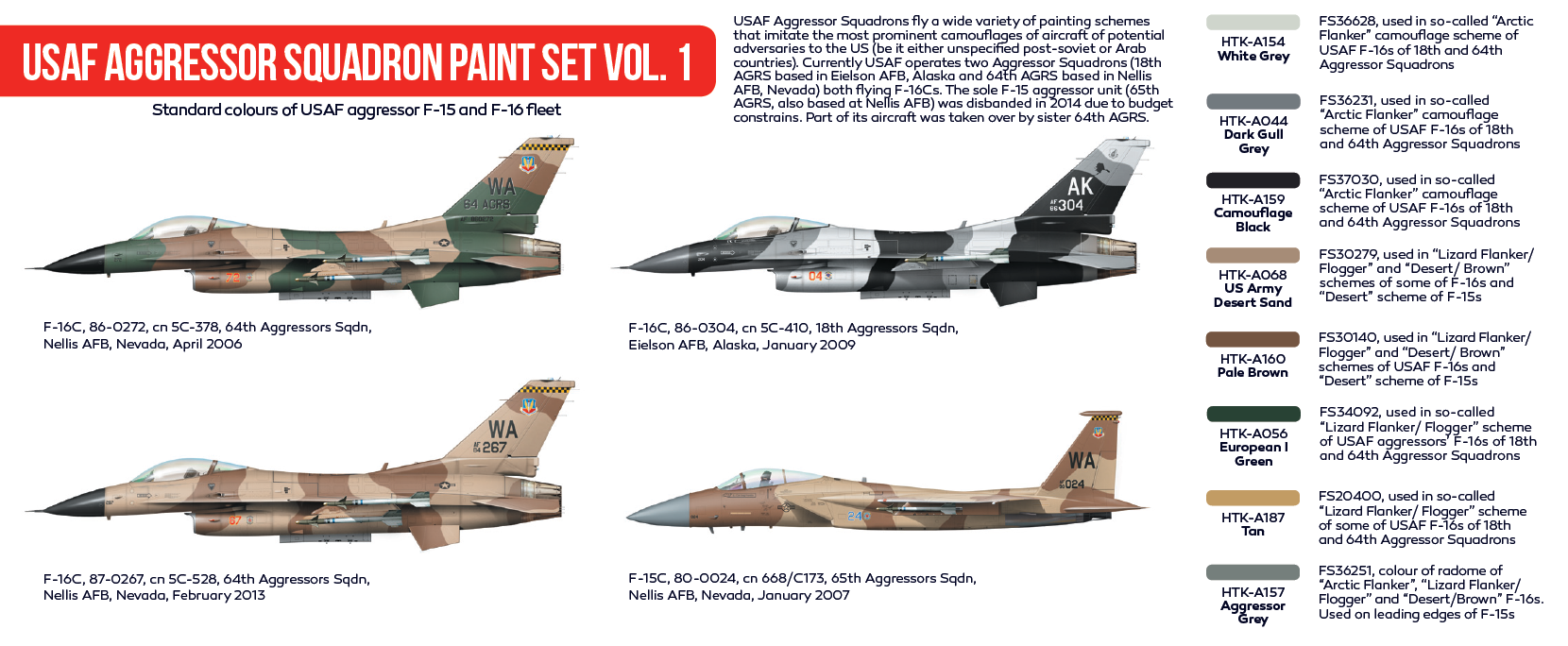 HATAKA AS29 USAF Aggressor Squadron paint set Vol 1