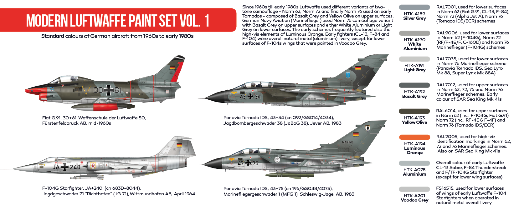 HATAKA AS48 Modern Luftwaffe paint set Vol 1