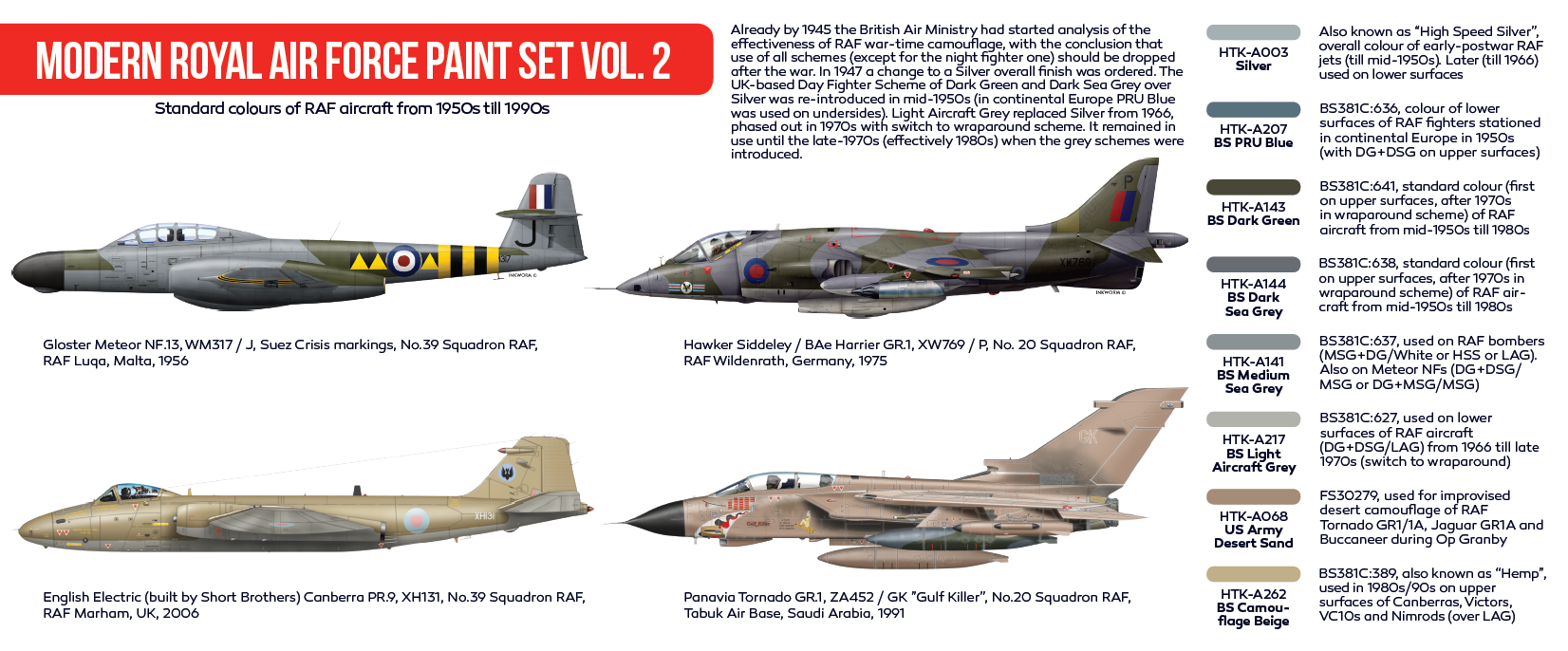 HATAKA AS73 Modern Royal Air Force paint set Vol 2