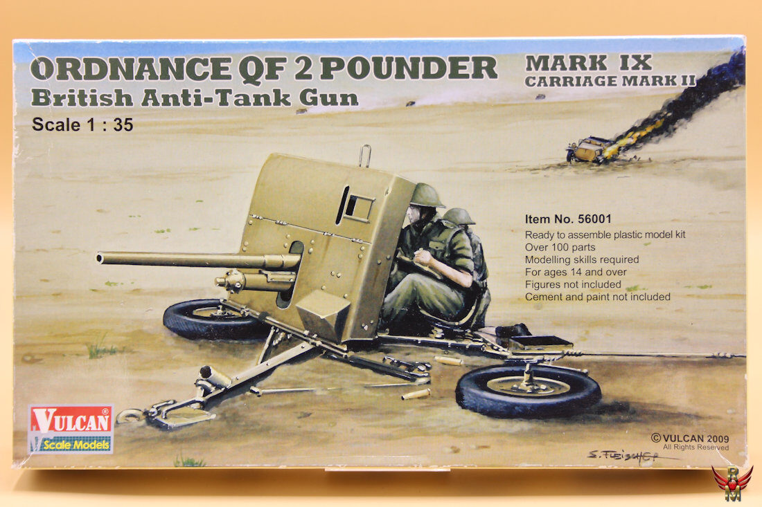 Vulcan Scale Models 1/35 Ordnance QF 2 Pounder British Anti-Tank gun Mark IX carriage Mark II