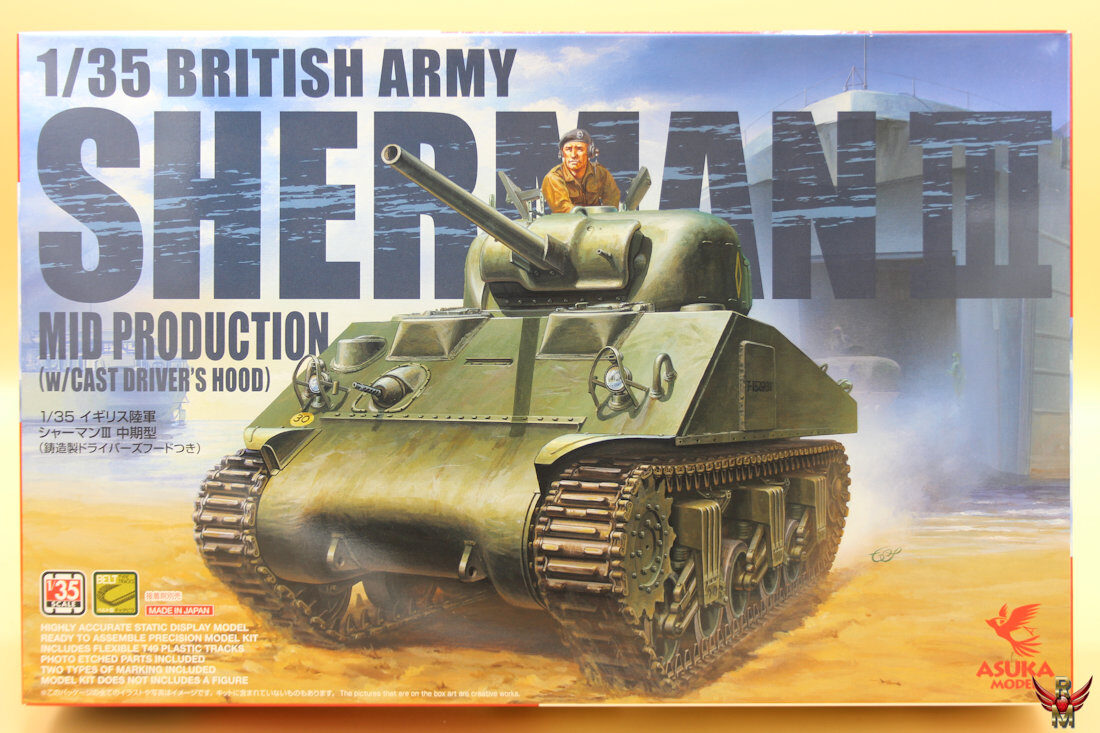 Asuka Model 1/35 British Army Sherman III mid production with cast driver's hood