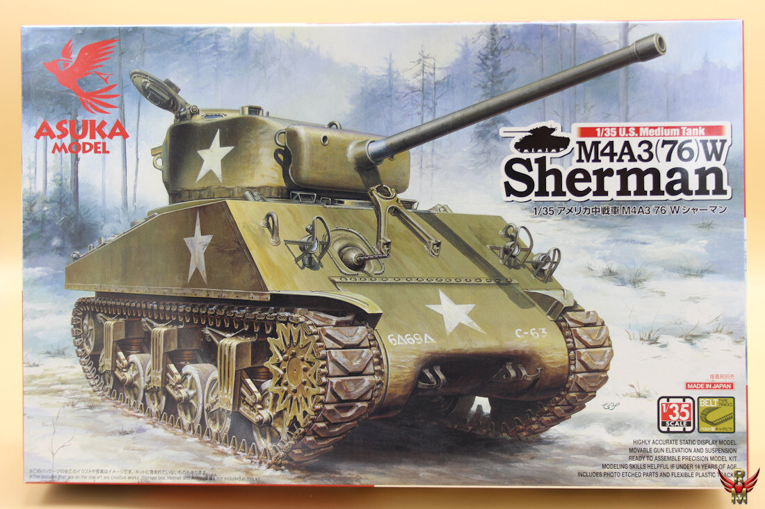Asuka Model 1/35 US Medium Tank M4A3(76)W Sherman