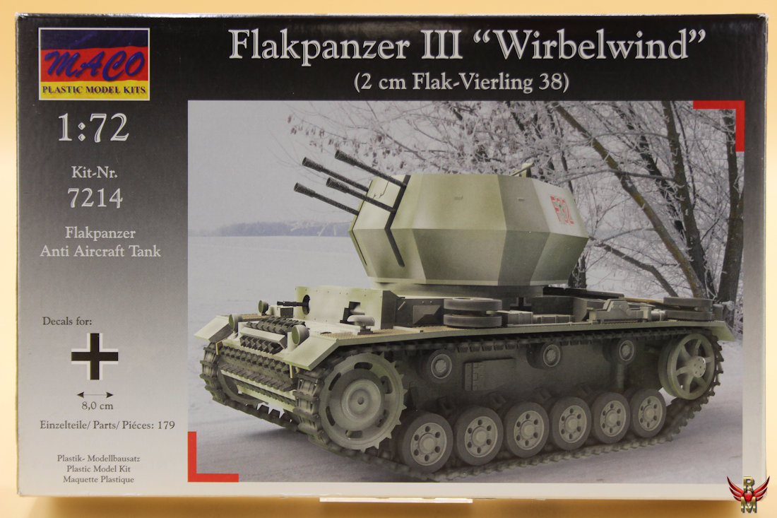 MACO 1/72 Flakpanzer III Wirbelwind 2cm Flak-Vierling 38