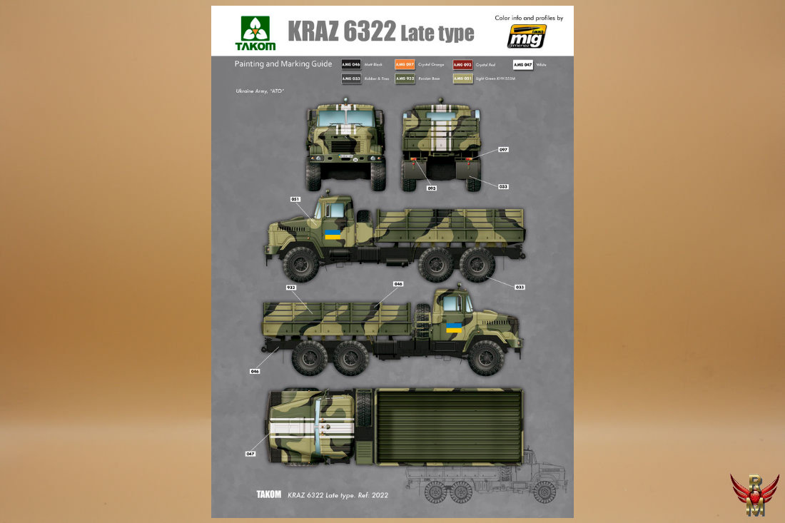 Takom 1/35 Ukraine KRAZ-6322 Heavy Truck (late type)