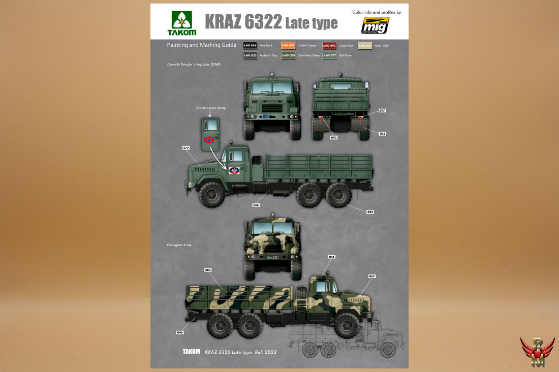 Takom 1/35 Ukraine KRAZ-6322 Heavy Truck (late type)