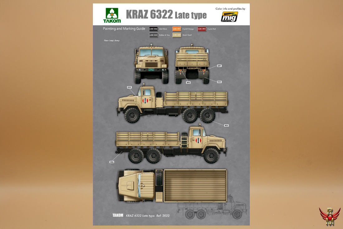 Takom 1/35 Ukraine KRAZ-6322 Heavy Truck (late type)