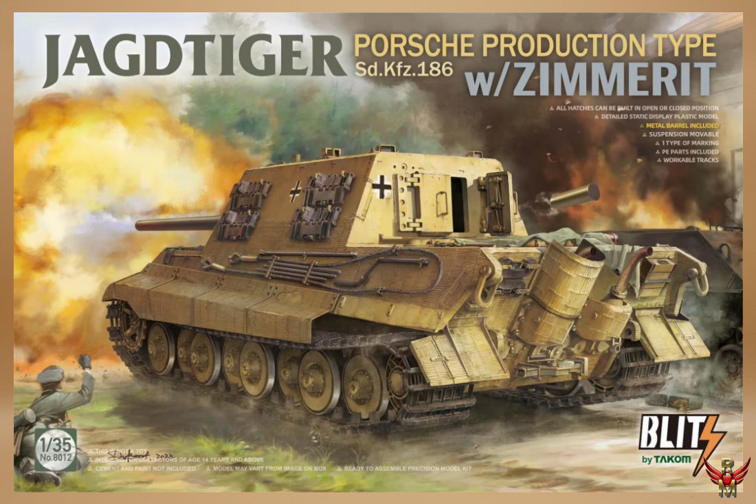 Takom 1/35 Jagdtiger Sd Kfz 186 Porsche production type with Zimmerit (Blitz)