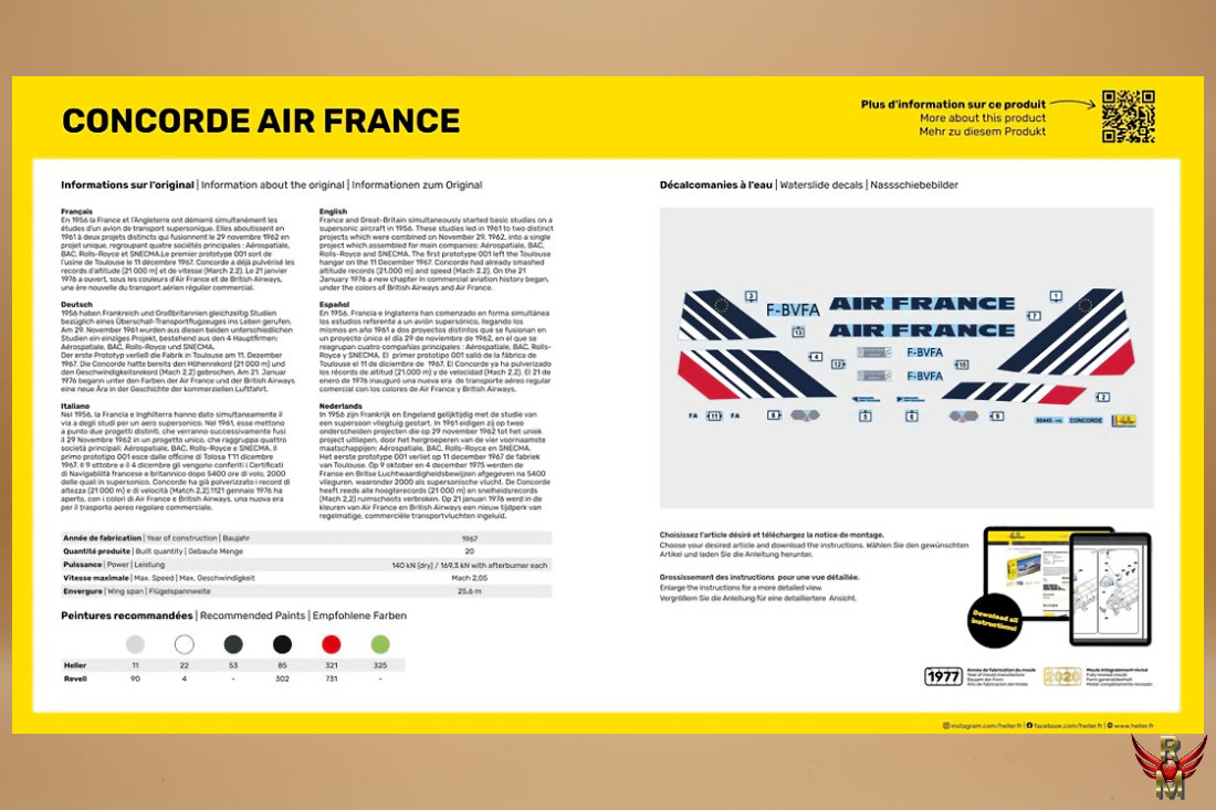 Heller 1/125 Concorde Air France
