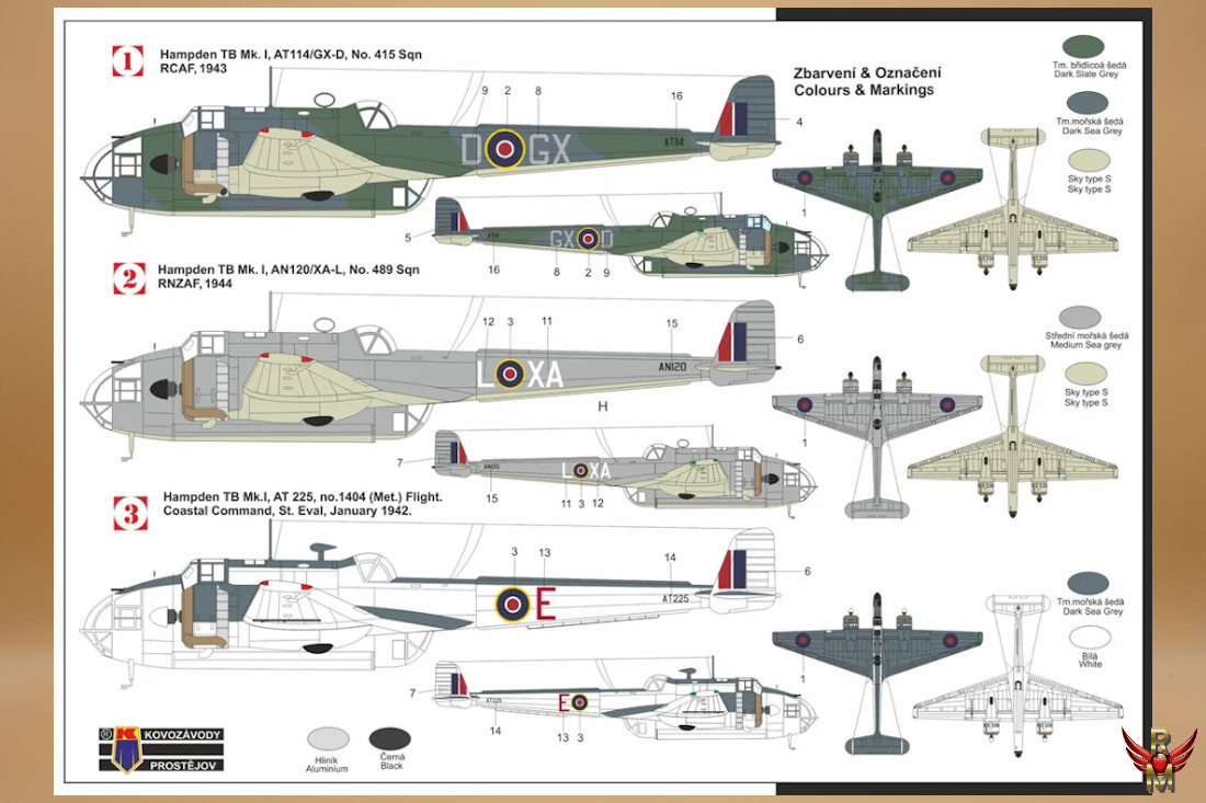 Kovozávody Prostějov 1/72 Handley Page Hampden TB Mk I