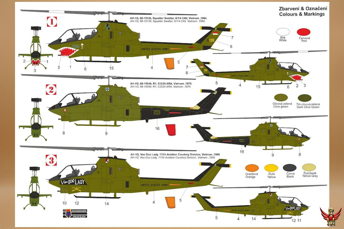 Kovozávody Prostějov 1/72 Bell AH-1G Huey Cobra Early
