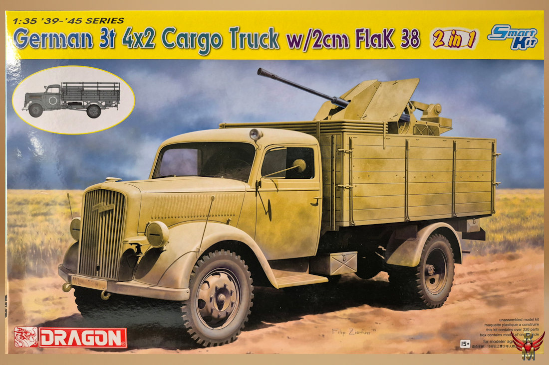 Dragon 1/35 German 3t 4x2 Cargo Truck with 2cm FlaK 38