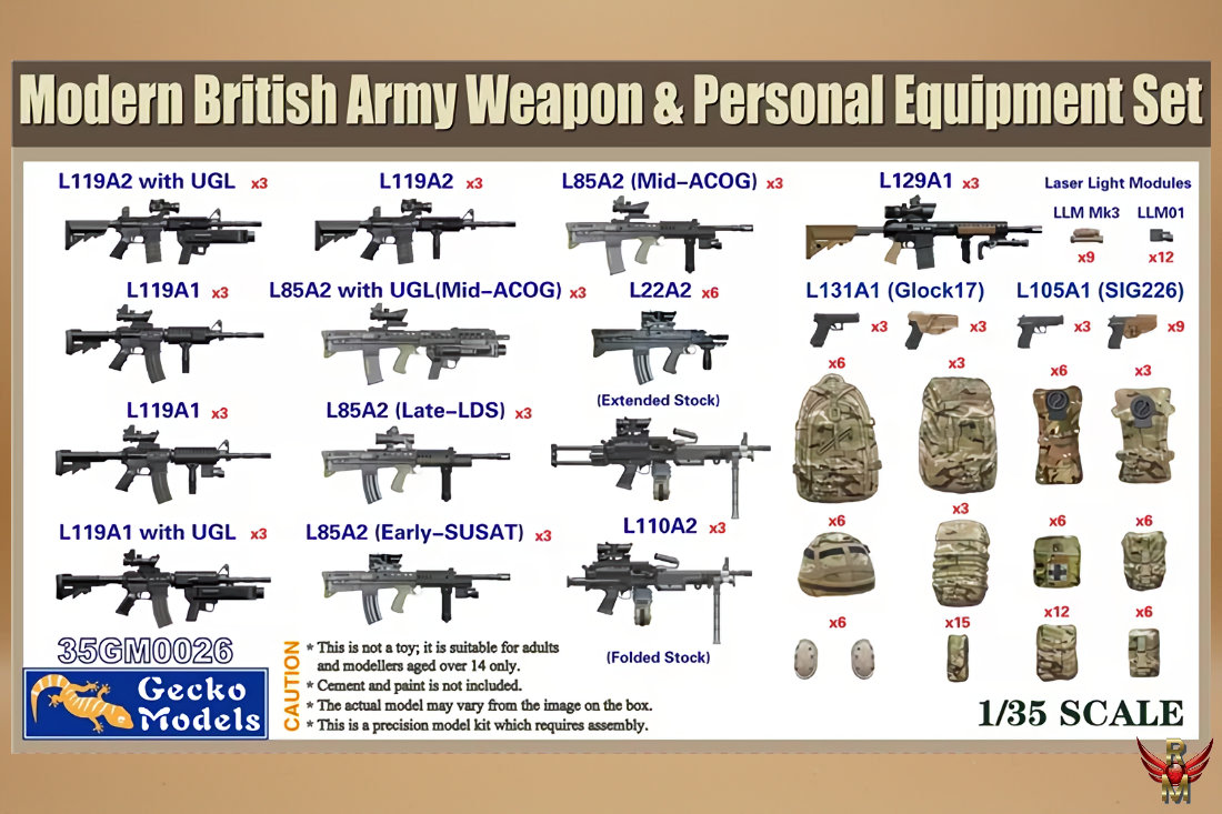 Gecko Models 1/35 Modern British Army Weapon and Equipment Set