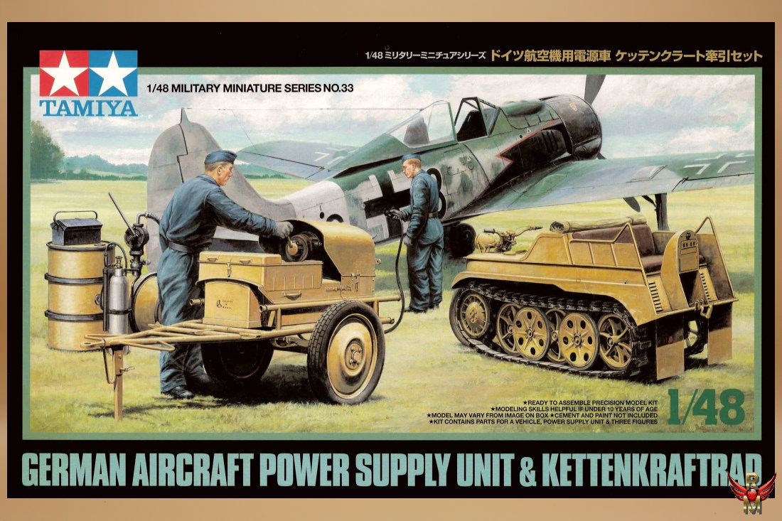 Tamiya 1/48 German Aircraft Power Supply Unit and Kettenkraftrad