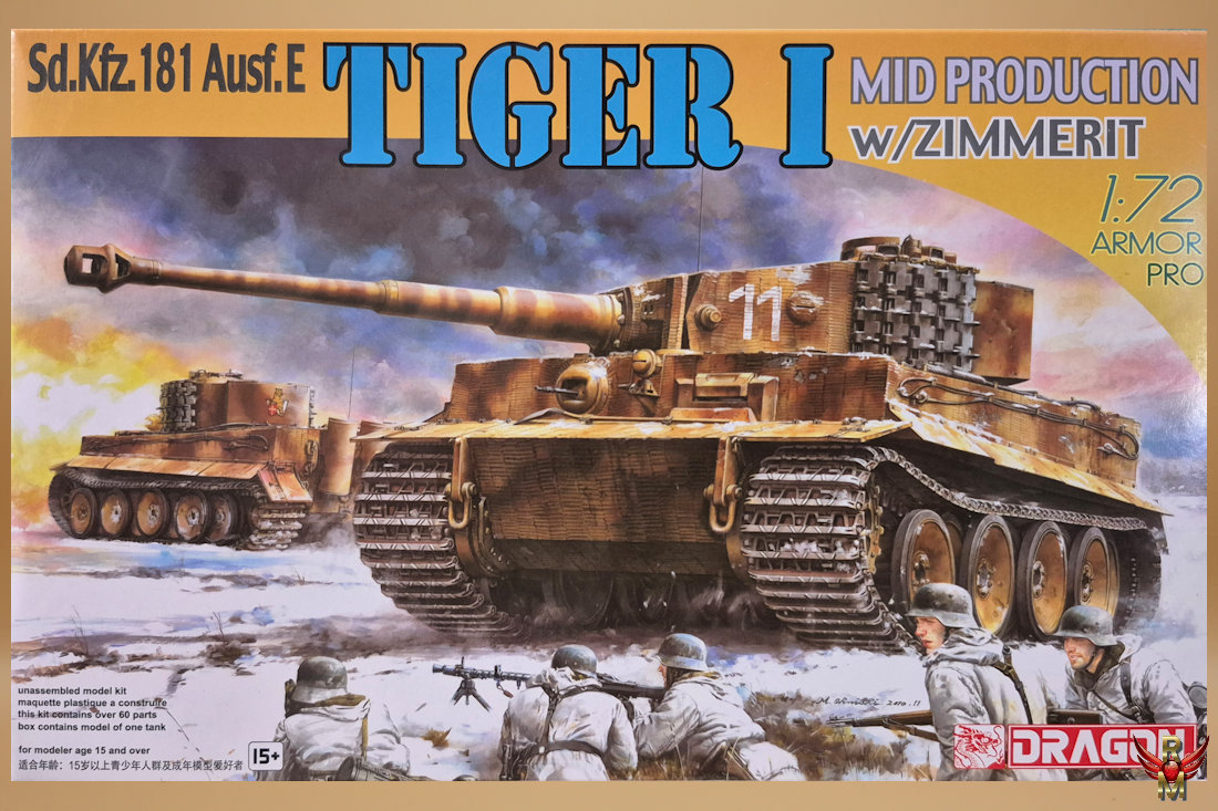 Dragon 1/72 Sd Kfz 181 Ausf E Tiger I mid production with Zimmerit