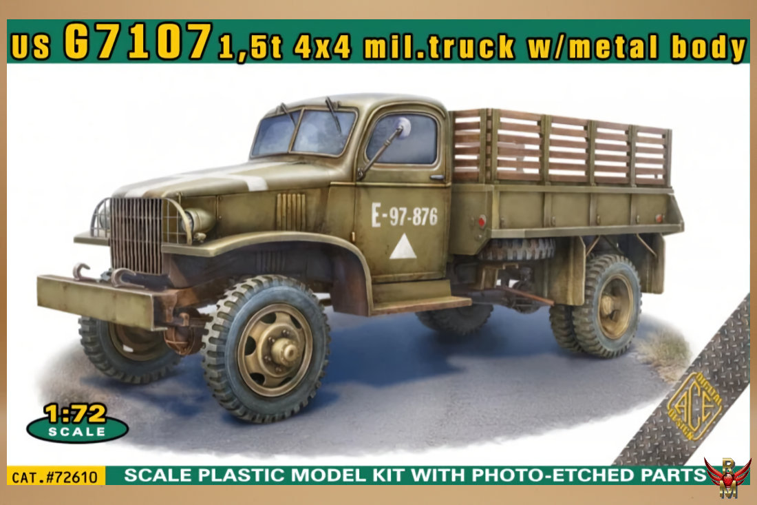 ACE 1/72 US G7107 1.5t 4x4 Military Truck with metal cargo body
